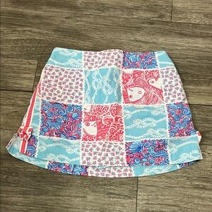 Lilly Pulitzer Girls Skort Size 14 Patchwork Nautical Print